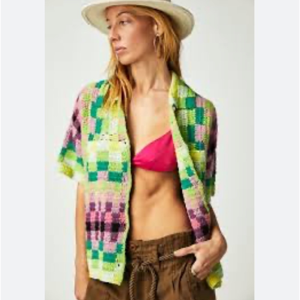 Free People Seychelles Crochet Top Size XS NWT